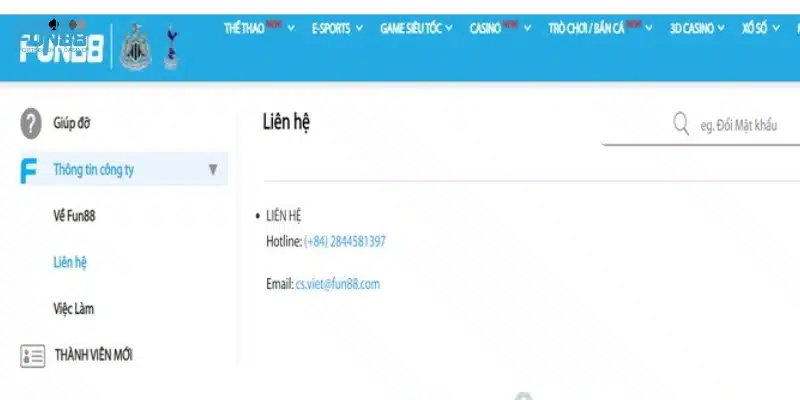 Cách liên hệ Fun88 với từng phương thức